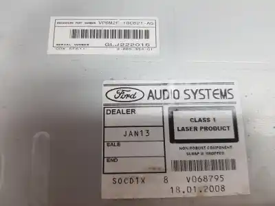 Peça sobressalente para automóvel em segunda mão sistema de áudio / rádio cd por ford focus c-max (cap) 2.0 tdci cat referências oem iam 1830411  7m5t18c939eh