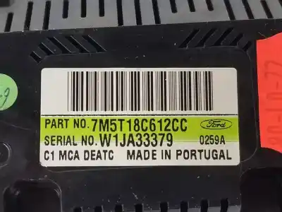 Peça sobressalente para automóvel em segunda mão comando de sofagem (chauffage / ar condicionado) por ford focus c-max (cap) 2.0 tdci cat referências oem iam 1698893  7m5t18c612cc