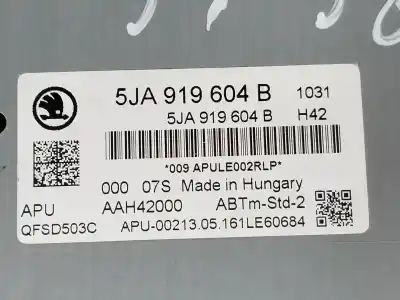 Second-hand car spare part multifunction display for skoda rapid 1.2 tsi oem iam references 5ja919604b  5ja919604b