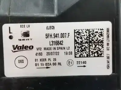 Автозапчастина б/у ліва фара для cupra sin definir sin definir посилання на oem iam 5fh941773  5fh941007f