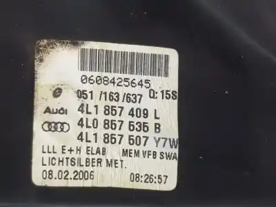 Second-hand car spare part left rearview mirror for audi q7 (4l) 3.0 v6 24v tdi oem iam references 4l1857409l  4l0857535b
