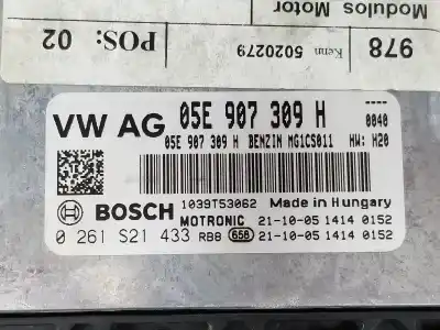 Peça sobressalente para automóvel em segunda mão centralina de motor uce por volkswagen t-roc 1.5 16v tsi act referências oem iam 05e907309h 05e907309h 