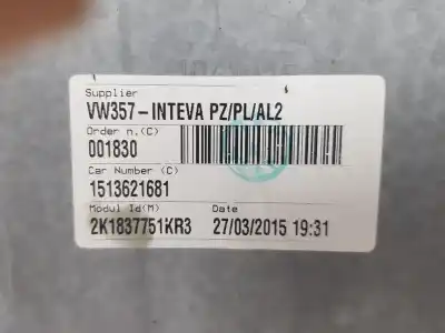 Автозапчасти б/у регулятор стекла переднего правого за volkswagen caddy ka/kb (2c) 1.6 tdi ссылки oem iam 2k1837730l  2k1837730l