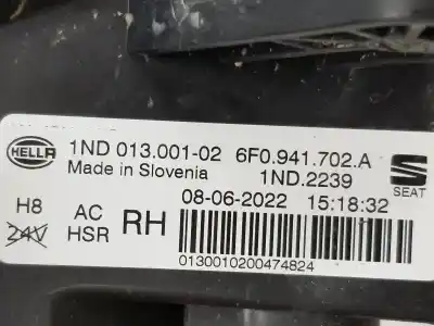 Автозапчастина б/у правий протитуман для seat ibiza 1.0 tsi посилання на oem iam 6f0941702a 6f0941702a 