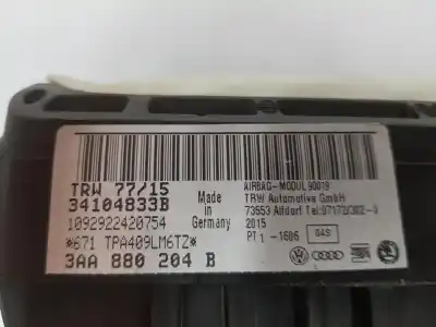 Автозапчасти б/у подушка безопасности передняя правая за volkswagen caddy ka/kb (2c) 1.6 tdi ссылки oem iam 3aa880204b  3aa880204b