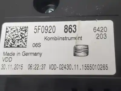 Peça sobressalente para automóvel em segunda mão quadrante por seat leon (5f1) 1.4 16v tsi act referências oem iam 5f0920863  5f0920863