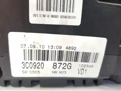 Second-hand car spare part dashboard for volkswagen passat variant (3c5) advance plus bluemotion oem iam references 3c0920872g  3c0920872g