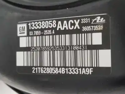 Second-hand car spare part brake servo for opel astra j (p10) 1.7 cdti (68) oem iam references 13286439