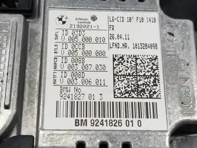 Pezzo di ricambio per auto di seconda mano display multifunzione per bmw serie 5 berlina (f10) 3.0 525d riferimenti oem iam 65509241826  65509289008