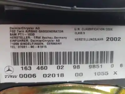 Автозапчасти б/у передняя левая подушка безопасности за clase c clase m 2.7 cdi 20v ссылки oem iam a1634600298  a1634600298