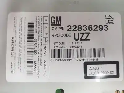 Автозапчастина б/у аудіо система / радіо cd для opel astra j (p10) 1.7 cdti (68) посилання на oem iam 22836293  22836293