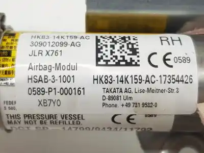 Автозапчастина б/у передня права подушка безпеки для jaguar fpace 2.0 turbo посилання на oem iam t4a18148  hk8314k159ae
