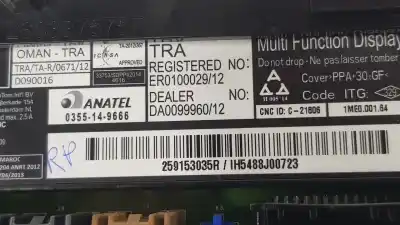 Автозапчасти б/у многофункциональный дисплей за renault captur i (j5_, h5_) 1.3 tce 130 (j5nj j5ne) ссылки oem iam 259153035r  259153035r