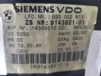 Peça sobressalente para automóvel em segunda mão quadrante por bmw 3 coupé (e92) 320 d referências oem iam 62109143821  9143821