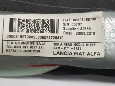 Pièce détachée automobile d'occasion airbag de toit avant gauche pour alfa romeo mito (955_) 1.4 multiair (955axn1b) références oem iam 505189790  505189790