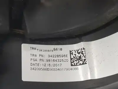 Second-hand car spare part steering wheel for citroen c3 2 1.6 bluehdi 75ch manual oem iam references 98164325zd  98164325zd