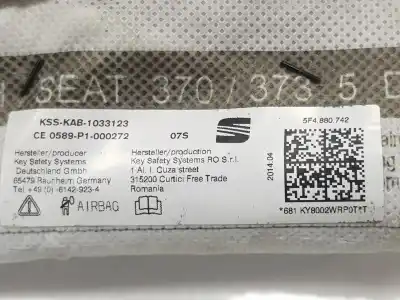 Автозапчастина б/у передня права подушка безпеки для seat leon (5f1) 1.6 tdi посилання на oem iam 5f4880742  5f4880742