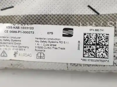 Автозапчастина б/у передня ліва подушка безпеки для seat leon (5f1) 1.6 tdi посилання на oem iam 5f4880741  5f4880741