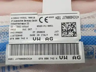 Автозапчасти б/у передняя правая подушка безопасности за seat ibiza (kj1) fr ссылки oem iam 6f0880742h  6f0880742h