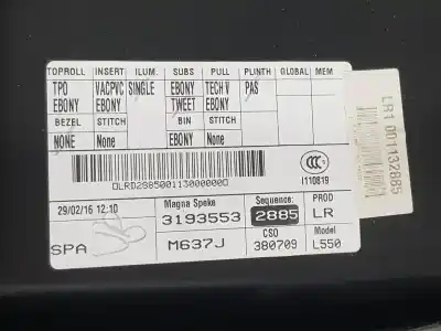 Second-hand car spare part left rear door trim for land rover discovery sport 2.0 td4 cat oem iam references lr064210