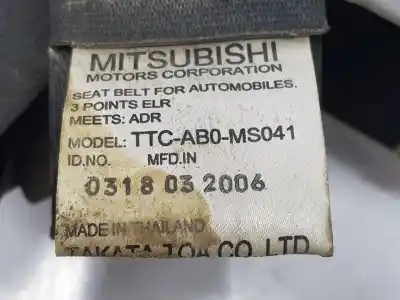 Автозапчастина б/у задній правий ремін безпеки для mitsubishi l 200 (ka0/kb0) 2.5 di-d cat посилання на oem iam mn188368ha