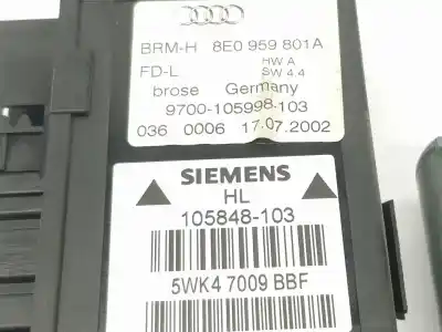 Second-hand car spare part rear left power window switch for audi a4 b6 (8e2) 2.0 oem iam references 8e0959801a  8e0959801e