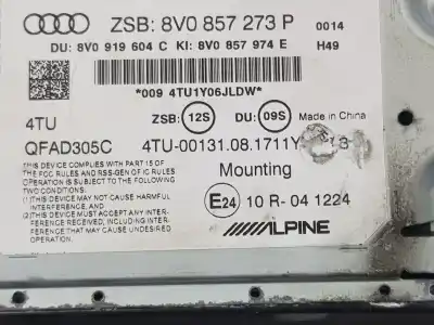 Recambio de automóvil de segunda mano de pantalla multifuncion para audi a3 1.4 16v tfsi referencias oem iam 8v0857273p 8v0919604c 