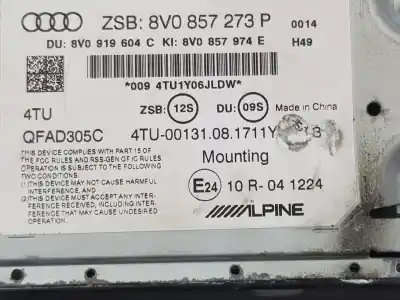 Second-hand car spare part multifunction display for audi a3 1.4 16v tfsi oem iam references 8v0857273p  8v0919604c