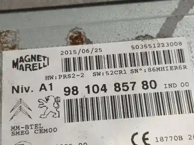 Second-hand car spare part audio system / radio cd for citroen c4 picasso ii 1.6 bluehdi 120 oem iam references 9810485780  9810485780