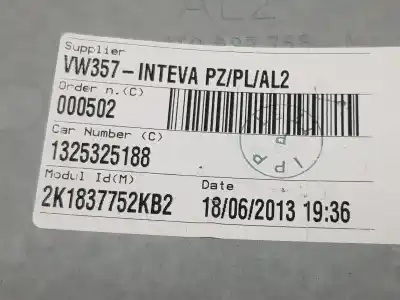 Автозапчастина б/у регулятор переднього правого скла для volkswagen caddy ka/kb (2c) 1.6 tdi посилання на oem iam 2k1837730l  2k1837730l