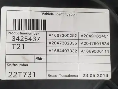 Автозапчасти б/у задний правый стеклорегулятор за clase c clase m 3.0 cdi ссылки oem iam a1667300279  a1667300279