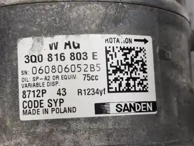 Автозапчасти б/у компрессор кондиционера воздуха за volkswagen passat variant (cb5) business ссылки oem iam 3q0816803b  3q0816803e