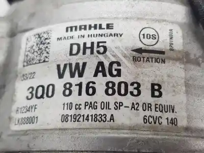 Second-hand car spare part air conditioning compressor for cupra leon 2.0 tdi oem iam references 3q0816803b  3q0816803b