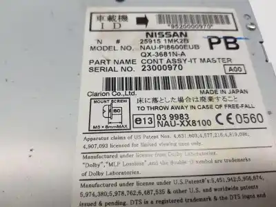 Second-hand car spare part gps navigation system for infiniti fx 37 awd oem iam references 259151mk2b  259151mk2b
