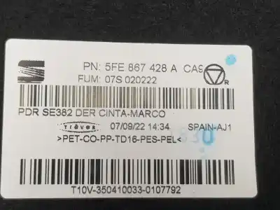 Автозапчастина б/у оббівка багажника для cupra leon 1.4 tsi híbrido посилання на oem iam 5fe867428a  5fe867428a