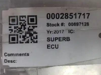 Автозапчасти б/у блок управления двигателем за skoda superb berlina 3v3 active ссылки oem iam 04l907309r  04l907309r