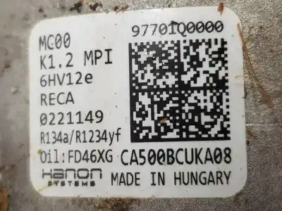 Peça sobressalente para automóvel em segunda mão compressor de ar condicionado a/a a/c por hyundai bayon (bc3) 1.2 mpi referências oem iam 97701q0000  97701q0000