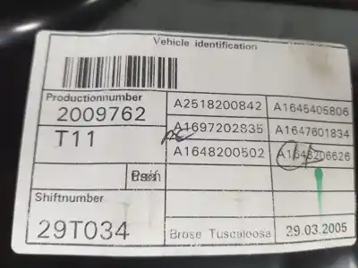 Автозапчастина б/у регулятор переднього правого скла для clase c clase m 3.5 v6 посилання на oem iam a1647201279  a1647201279