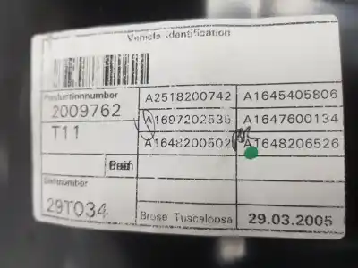 Автозапчастина б/у регулятор вікна передній лівий для clase c clase m 3.5 v6 посилання на oem iam a1647201179  a1647201179