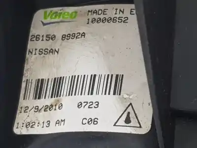 Автозапчастина б/у правий протитуман для nissan qashqai / qashqai +2 i (j10, nj10, jj10e) 1.5 dci посилання на oem iam 261508992a  261508992a Автозапчастина б/у правий протитуман для nissan qashqai / qashqai +2 i (j10, nj10, jj10e) 1.5 dci посилання на oem iam 261508992a  261508992a