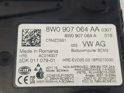 Автозапчастина б/у електронний модуль для audi a4 b9 avant (8w5, 8wd) 3.0 tdi посилання на oem iam 8w0907064aa  8w0907064aa