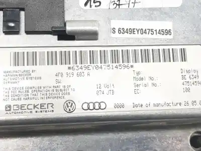 Автозапчасти б/у многофункциональный дисплей за audi a6 c6 (4f2) 3.2 fsi ссылки oem iam 4f0919603a  4f0919603a Автозапчасти б/у многофункциональный дисплей за audi a6 c6 (4f2) 3.2 fsi ссылки oem iam 4f0919603a  4f0919603a