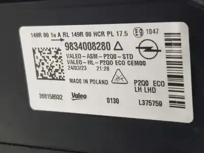 Автозапчастина б/у ліва фара для opel mokka x hn05 посилання на oem iam 9834008280  9837331880