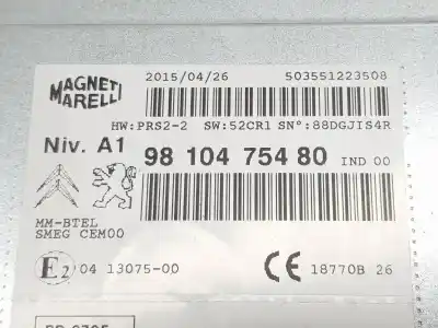 Gebrauchtes Autoersatzteil audiosystem / radio-cd zum peugeot 308 sw ii (lc_, lj_, lr_, lx_, l4_) 1.6 bluehdi 100 oem-iam-referenzen 9810475480  9810475480