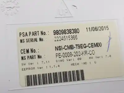 Second-hand car spare part dashboard for peugeot 308 sw ii (lc_, lj_, lr_, lx_, l4_) 1.6 bluehdi 100 oem iam references 9809838380  9809838380