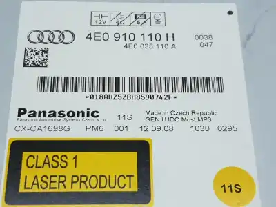 Автозапчасти б/у аудиосистема / радио cd за audi a6 c6 avant (4f5) 3.0 tdi quattro ссылки oem iam 4e0910110h  4e0910110h