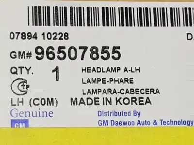 Second-hand car spare part left headlight for daewoo matiz 0.8 cat oem iam references 96507855  96507855