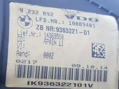 Автозапчасти б/у приборная доска за bmw serie 1 berlina 5p (f20) 2.0 116d ссылки oem iam 62109363221  62109363221