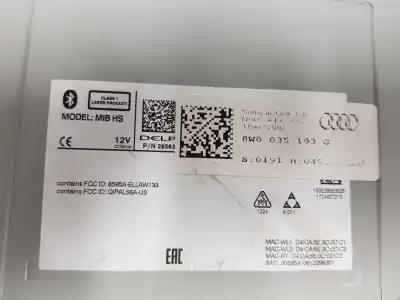 Автозапчастина б/у аудіо система / радіо cd для audi a4 b9 (8w2, 8wc) 40 tdi посилання на oem iam 8w0035193g  8w0035193g