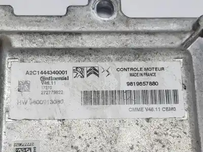 Автозапчастина б/у ебу контролер двигуна для citroen c3 (s desde 09/2009) 1.2 12v посилання на oem iam 9819657880  9819657880